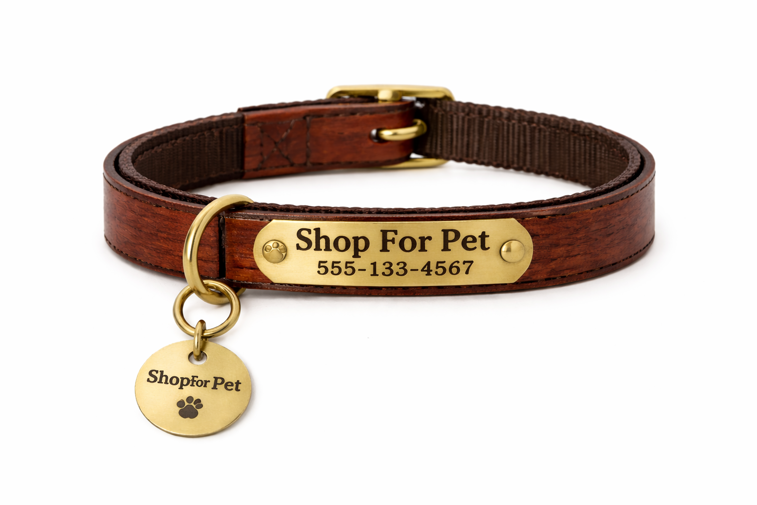 ChatGPT-Image-Apr-21-2026-07_18_05-PM.png Personalized Dog Collar with Engraved Nameplate, Brown - Image 1